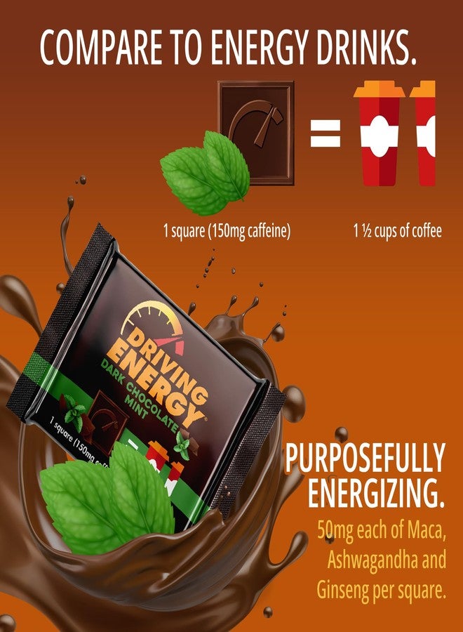 ZenEvo Driving Energy - Caffeinated Energy Bite Size - Dark Chocolate Mint Energy Fuel with 150mg Caffeine - Long-Lasting Energy for Gym, Workout, Adults - Great Taste - Low Carb - Healthy Snack - 30 Count - Image 4